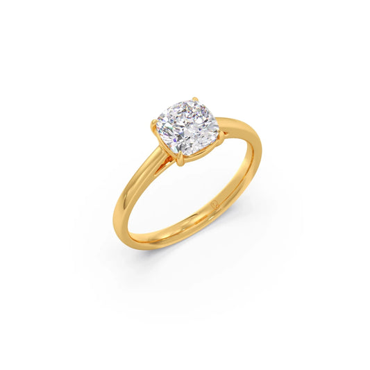 Solitair Cushion Shape Diamond Engagement Ring - 1.00 Cts