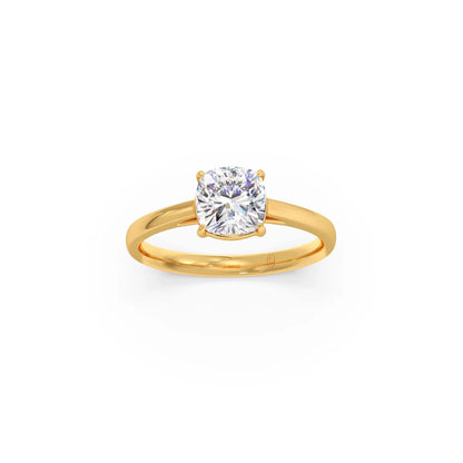 Solitair Cushion Shape Diamond Engagement Ring - 1.00 Cts