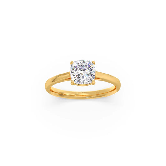 Solitair Cushion Shape Diamond Engagement Ring - 1.00 Cts