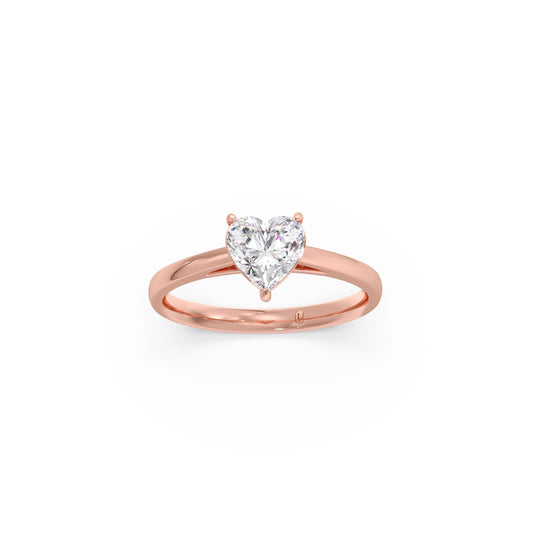 Solitaire Heart Shape Diamond Engagement Ring - 0.88 Cts