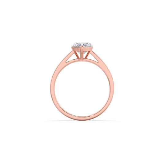 Solitaire Heart Shape Diamond Engagement Ring - 0.88 Cts
