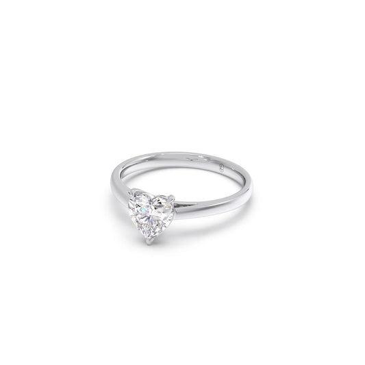 Solitaire Heart Shape Diamond Engagement Ring - 0.88 Cts