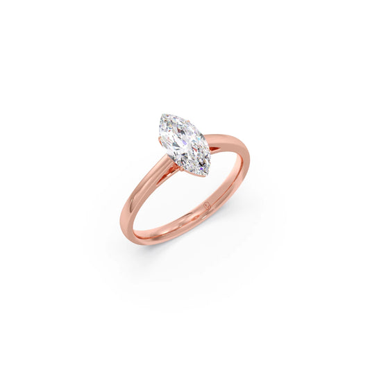 Solitaire Marquise Shape Diamond Engagement Ring - 1.00 Cts