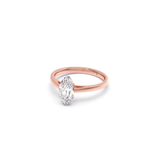 Solitaire Marquise Shape Diamond Engagement Ring - 1.00 Cts