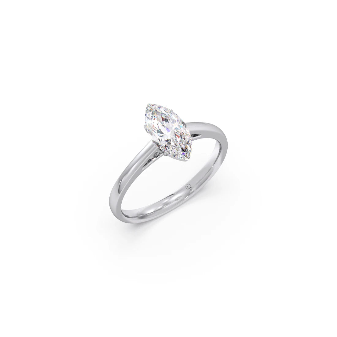 Solitaire Marquise Shape Diamond Engagement Ring - 1.00 Cts
