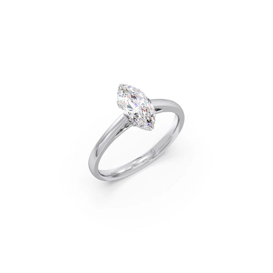 Solitaire Marquise Shape Diamond Engagement Ring - 1.00 Cts
