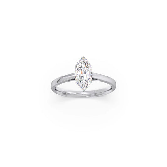 Solitaire Marquise Shape Diamond Engagement Ring - 1.00 Cts