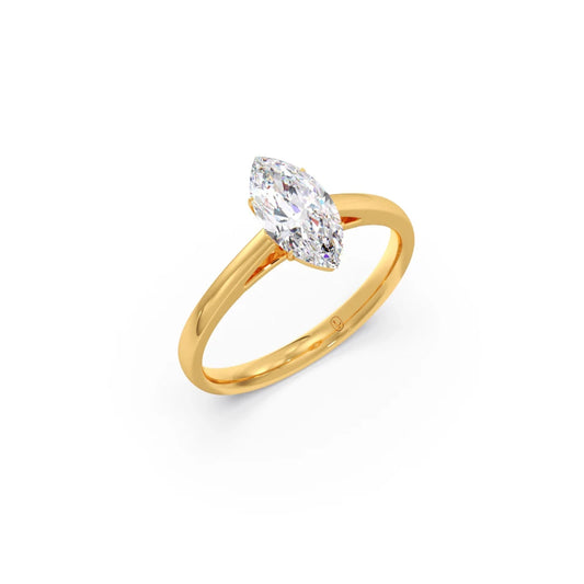 Solitaire Marquise Shape Diamond Engagement Ring - 1.00 Cts