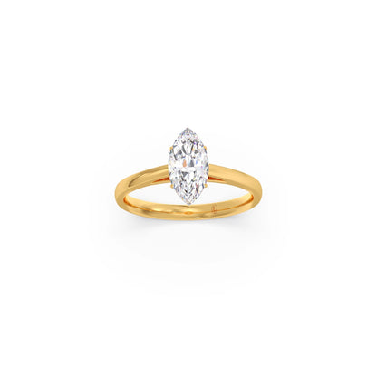 Solitaire Marquise Shape Diamond Engagement Ring - 1.00 Cts