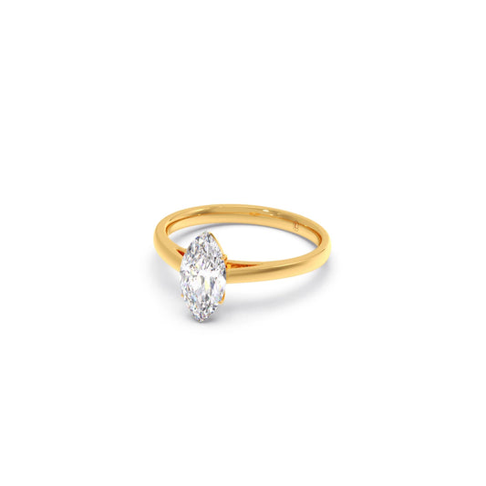 Solitaire Marquise Shape Diamond Engagement Ring - 1.00 Cts