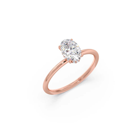 Classic Oval Shape Diamond Ring with Sleek Band