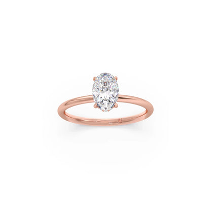 Classic Oval Shape Diamond Ring with Sleek Band