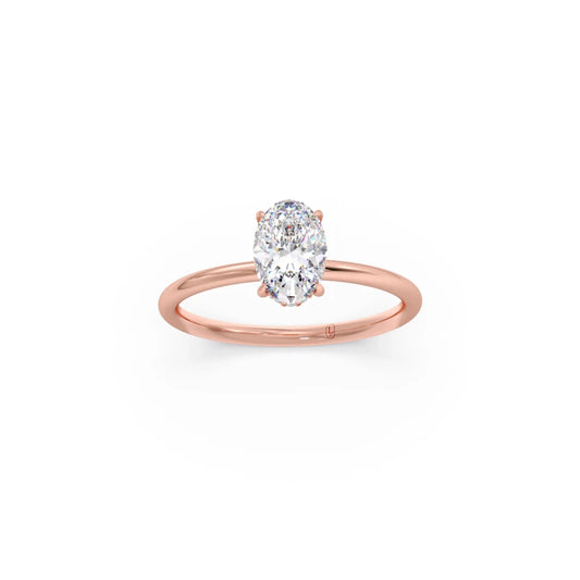 Classic Oval Shape Diamond Ring with Sleek Band