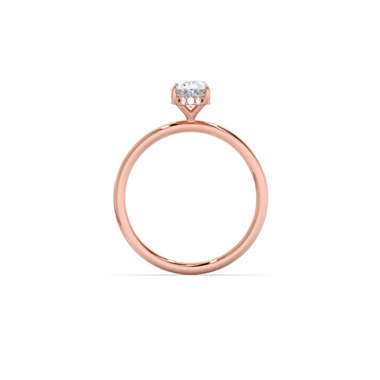 Classic Oval Shape Diamond Ring with Sleek Band