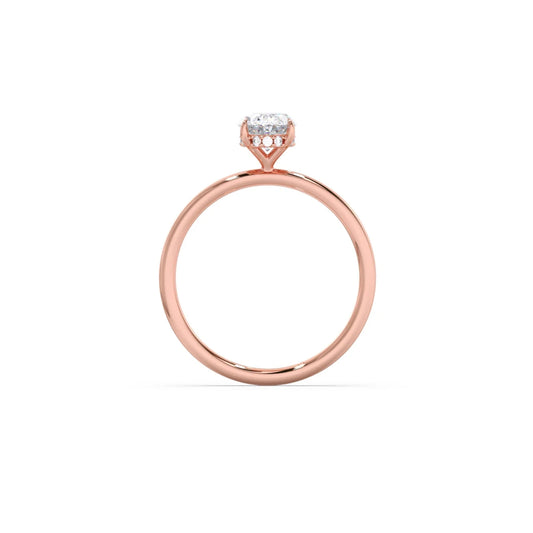 Classic Oval Shape Diamond Ring with Sleek Band