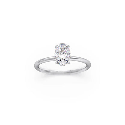 Classic Oval Shape Diamond Ring with Sleek Band