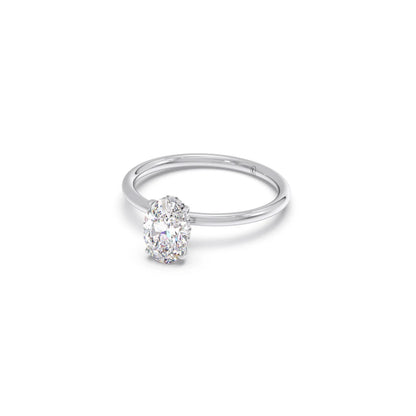 Classic Oval Shape Diamond Ring with Sleek Band
