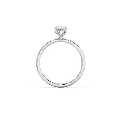 Classic Oval Shape Diamond Ring with Sleek Band
