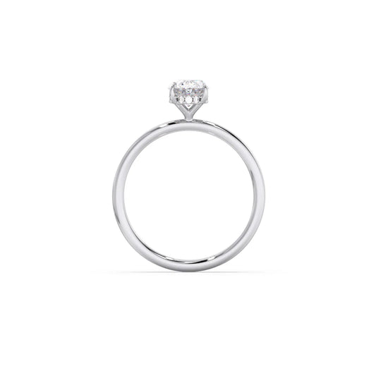 Classic Oval Shape Diamond Ring with Sleek Band