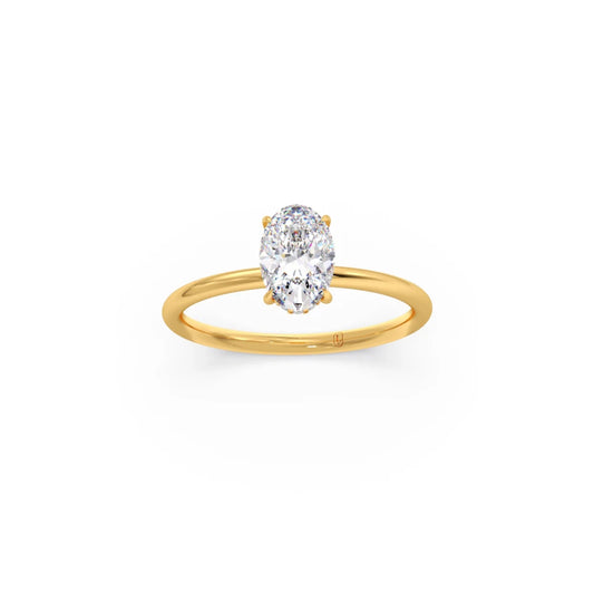 Classic Oval Shape Diamond Ring with Sleek Band