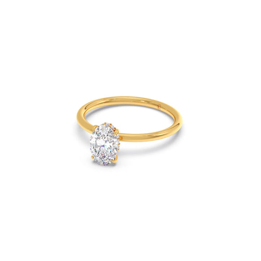 Classic Oval Shape Diamond Ring with Sleek Band