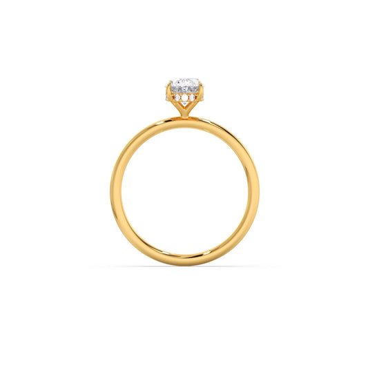 Classic Oval Shape Diamond Ring with Sleek Band