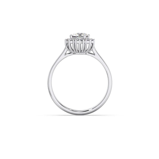 Round Shape Diamond with Halo Setting Ring