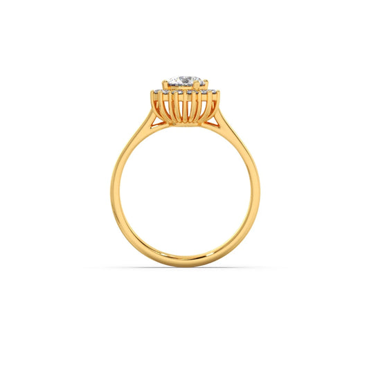 Round Shape Diamond with Halo Setting Ring
