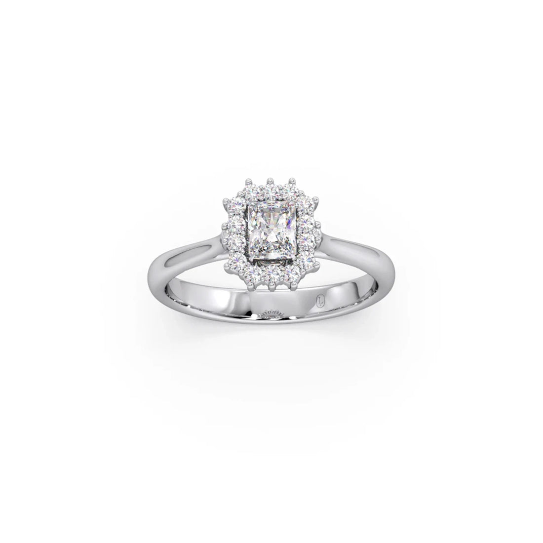 Emerald Shape Diamond with Halo Setting Ring