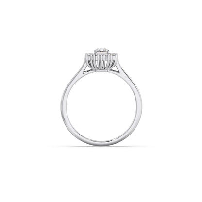 Emerald Shape Diamond with Halo Setting Ring