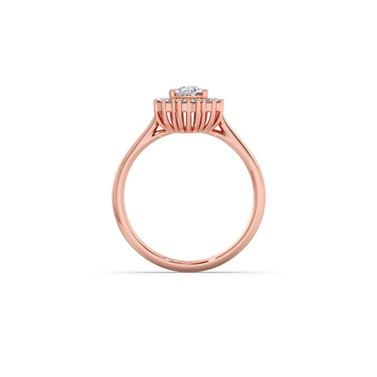 Tear Drop Shape Diamond with Halo Setting Ring