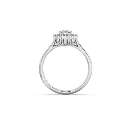 Tear Drop Shape Diamond with Halo Setting Ring