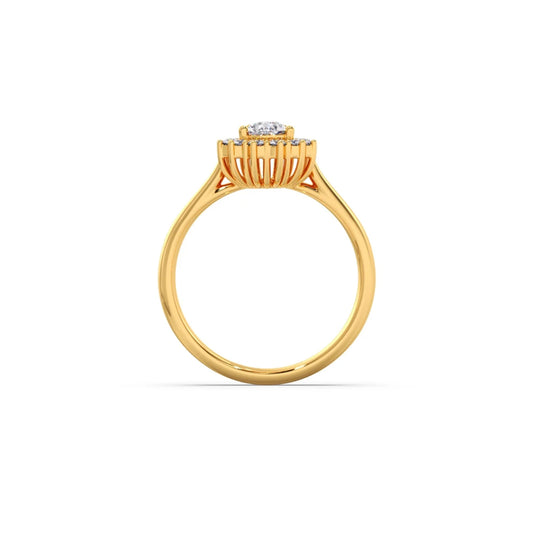 Tear Drop Shape Diamond with Halo Setting Ring