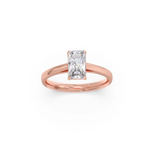 Solitaire Emerald Shape Diamond Engagement Ring - 1.00 Cts