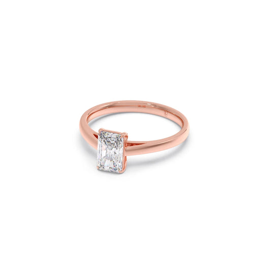 Solitaire Emerald Shape Diamond Engagement Ring - 1.00 Cts