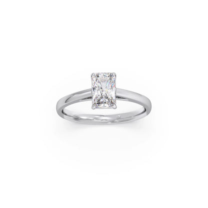 Solitaire Emerald Shape Diamond Engagement Ring - 1.00 Cts