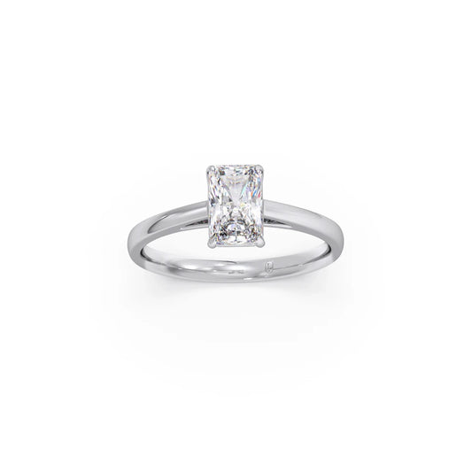 Solitaire Emerald Shape Diamond Engagement Ring - 1.00 Cts