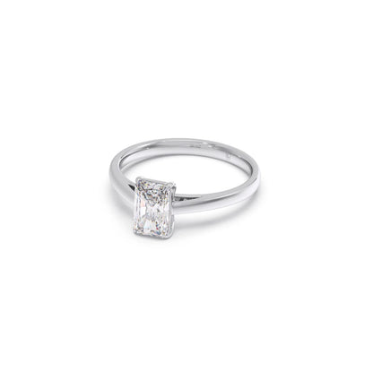 Solitaire Emerald Shape Diamond Engagement Ring - 1.00 Cts