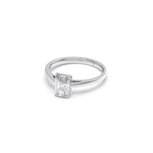 Solitaire Emerald Shape Diamond Engagement Ring - 1.00 Cts