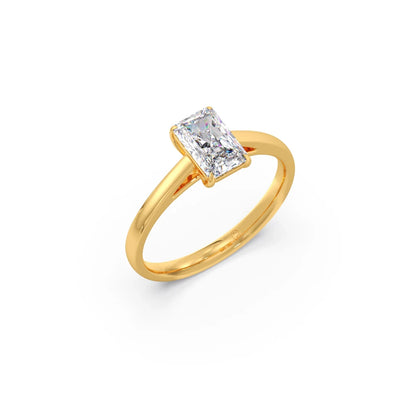 Solitaire Emerald Shape Diamond Engagement Ring - 1.00 Cts