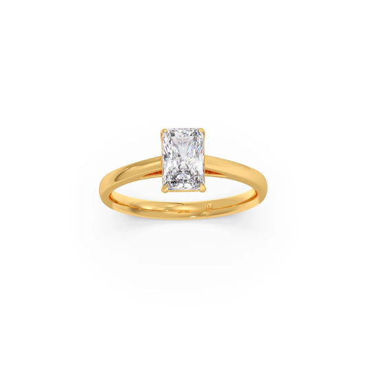 Solitaire Emerald Shape Diamond Engagement Ring - 1.00 Cts