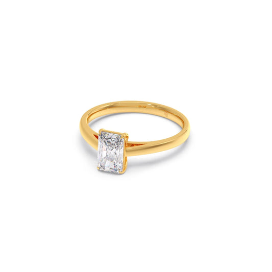 Solitaire Emerald Shape Diamond Engagement Ring - 1.00 Cts