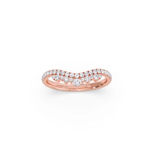 Double Cluster Layered Adjustable Chevron Ring