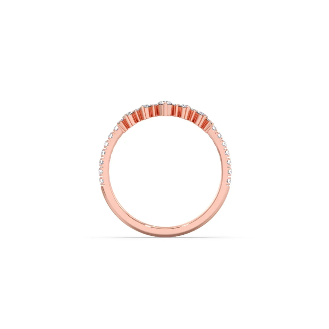 Double Cluster Layered Adjustable Chevron Ring