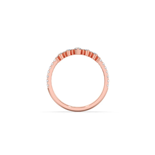 Double Cluster Layered Adjustable Chevron Ring