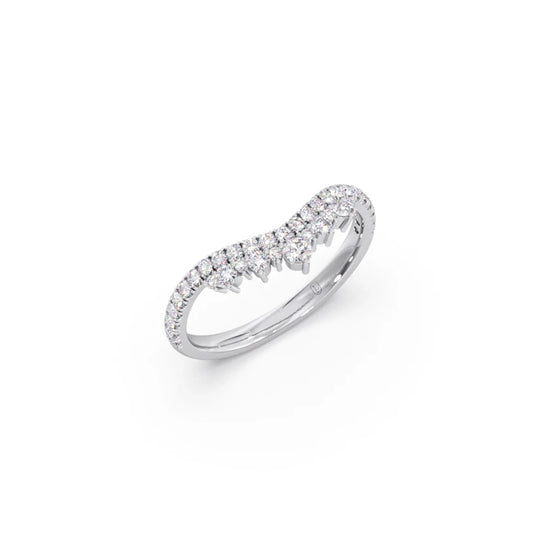 Double Cluster Layered Adjustable Chevron Ring