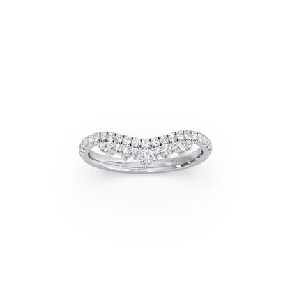 Double Cluster Layered Adjustable Chevron Ring