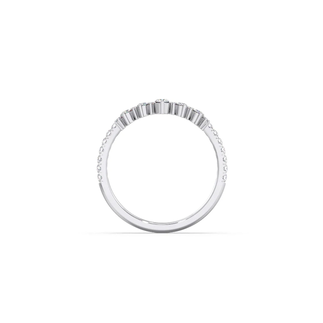 Double Cluster Layered Adjustable Chevron Ring