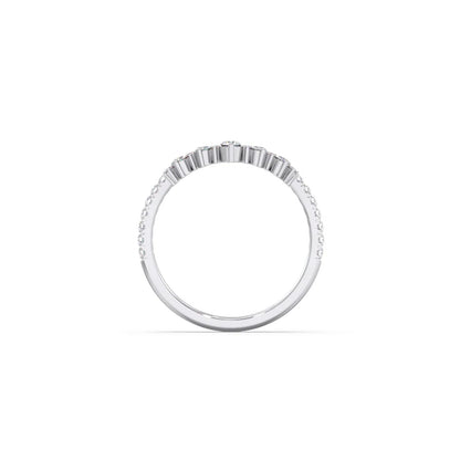 Double Cluster Layered Adjustable Chevron Ring