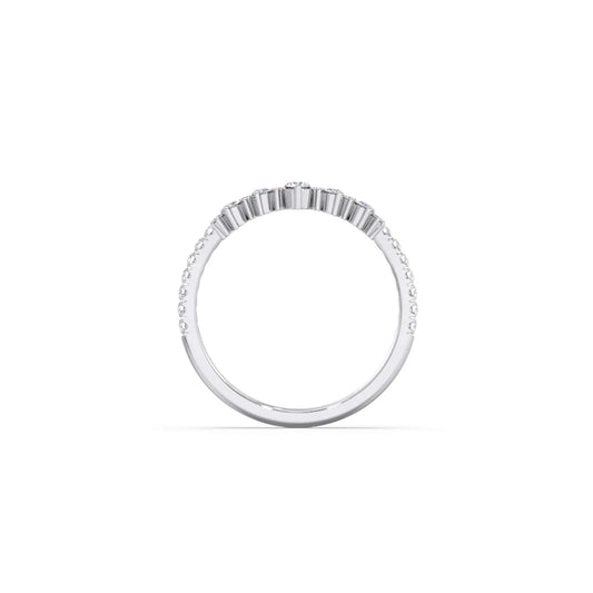 Double Cluster Layered Adjustable Chevron Ring